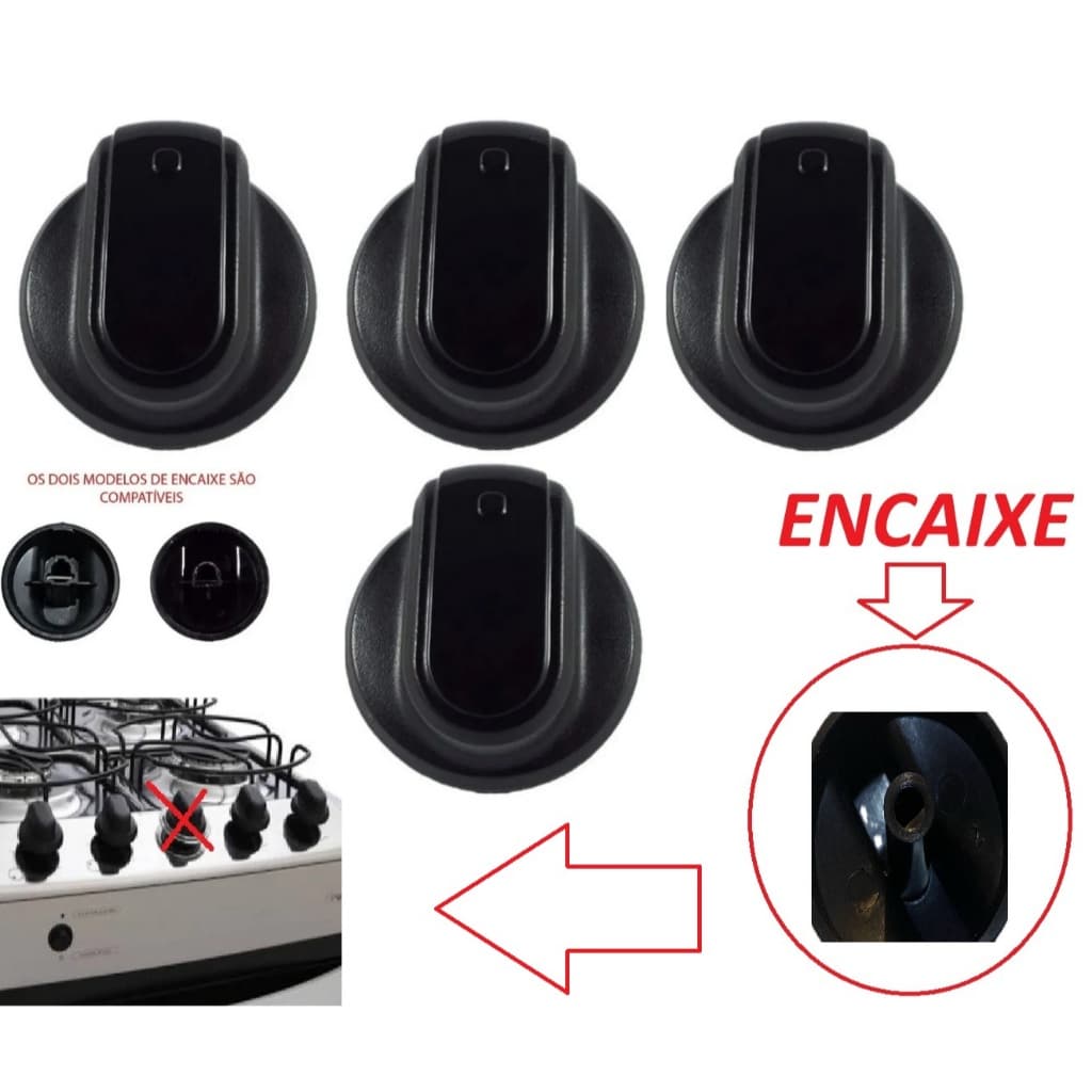 Kit 4 Botões Brastemp Clean/Ative/Top Glass