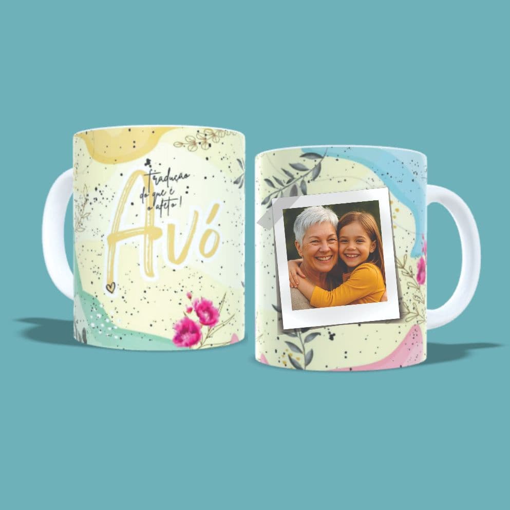 Caneca Personalizada Foto Melhor Vovó do Mundo Presente Criativo Nome Personalizado Album de Fotos