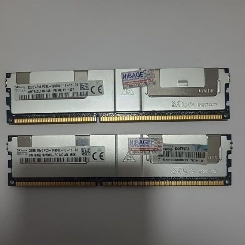 Memória Servidor 32GB LEIA A DESCRIÇÃO - DDR3/PC3 Hynix –8500/12800/14900 OEM Testada Garantia