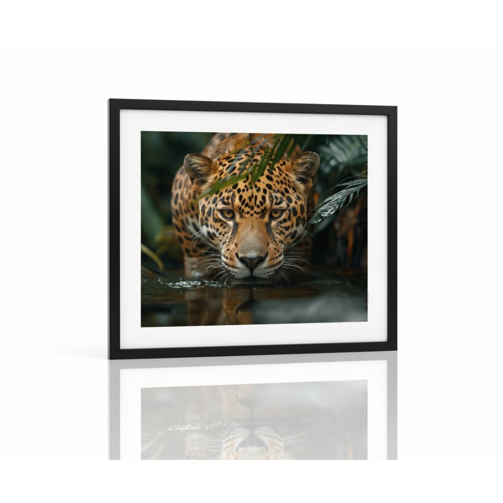 Quadro decorativo 1 peça Onça Pintada animal feroz decoração quarto sala interiores