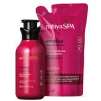Combo Hidratante Corporal Nativa Spa ameixa  o boticário,  inteiro e refil, aromas.