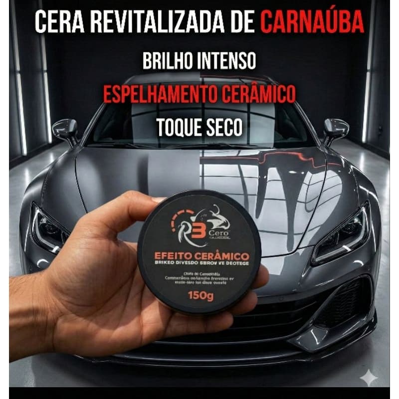 Cera Automotiva  de Carnaúba Espelhamento Remove Riscos Superficiais Repele Água,Proteção Sol,Brilho Intenso