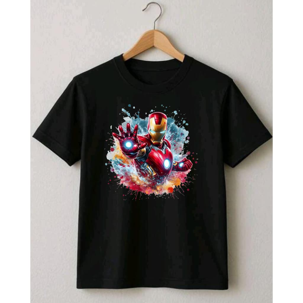 Camiseta Infantil Homem de Ferro Super herói 100% Algodão