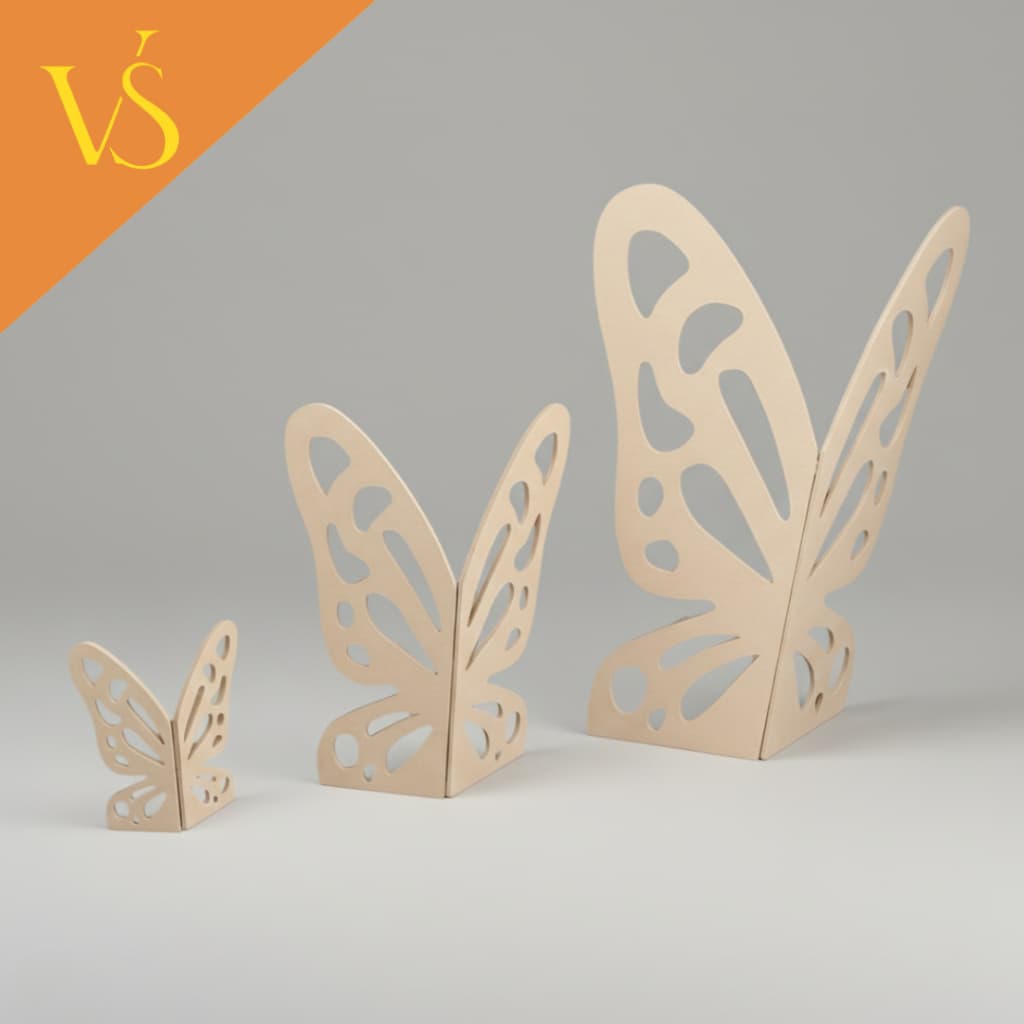 Conjunto De Trio De Borboletas Cru Sem Pintura Para Decoração De Festa MDF 3 Tamanhos Dobrável