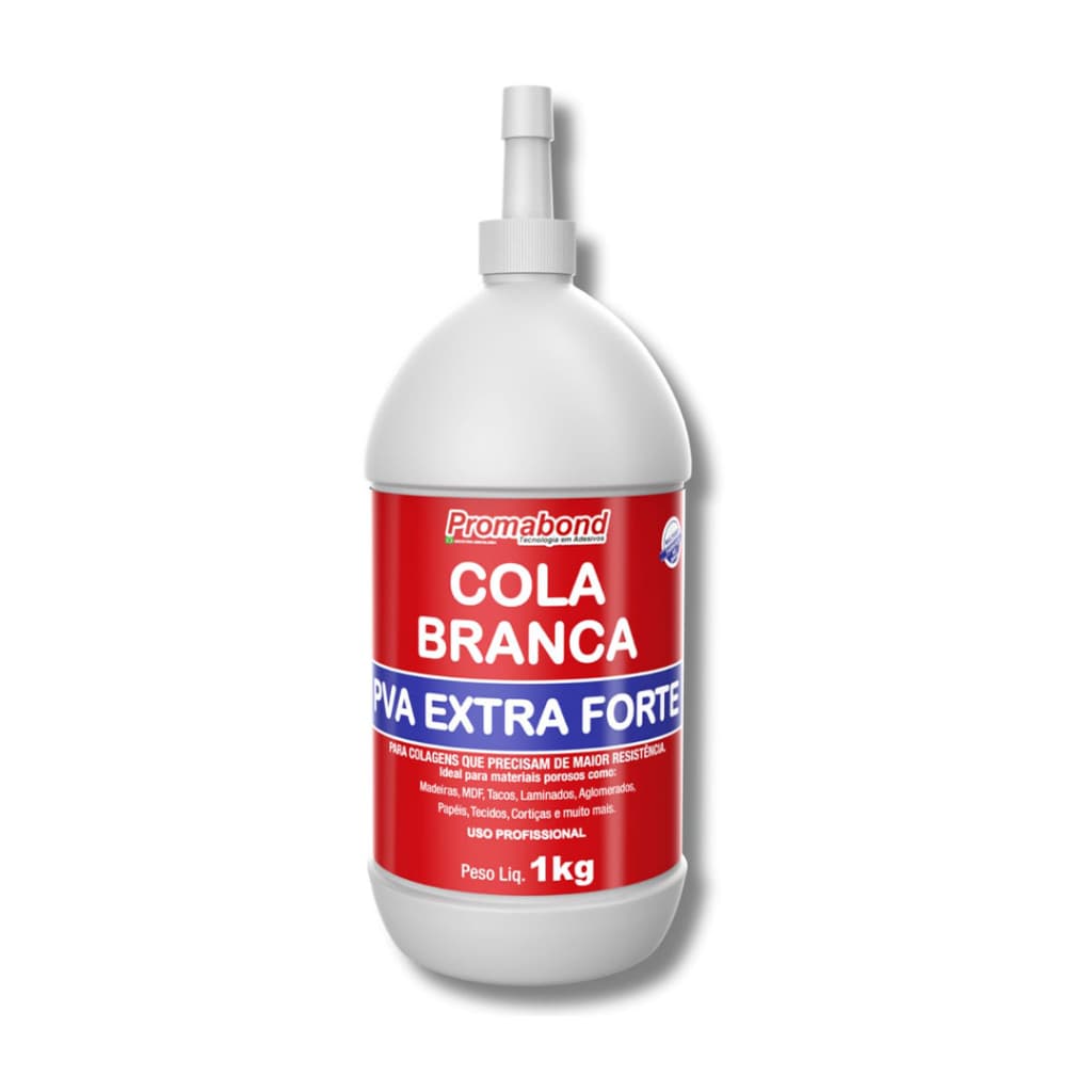 Cola Branca PVA Extra Artesanato Madeira Papelão Cortiça MDF Laminados