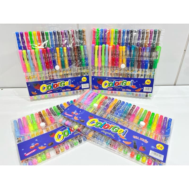 Canetas Gel ColorGel – Glitter & Aromatizadas | Kit com:10,12,24,36,48 e 60 cores.