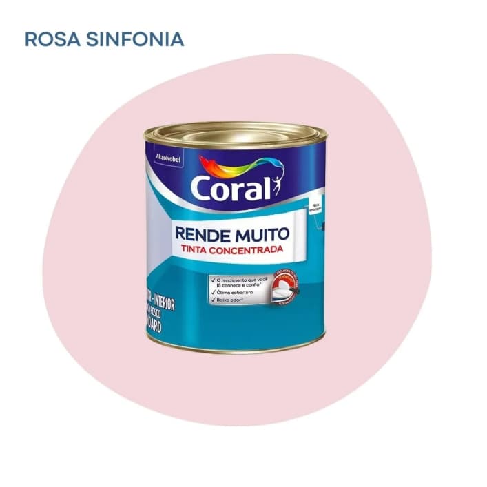 Tinta Coral Rende Muito Rosa Sinfonia Paredes e Tetos 800ML