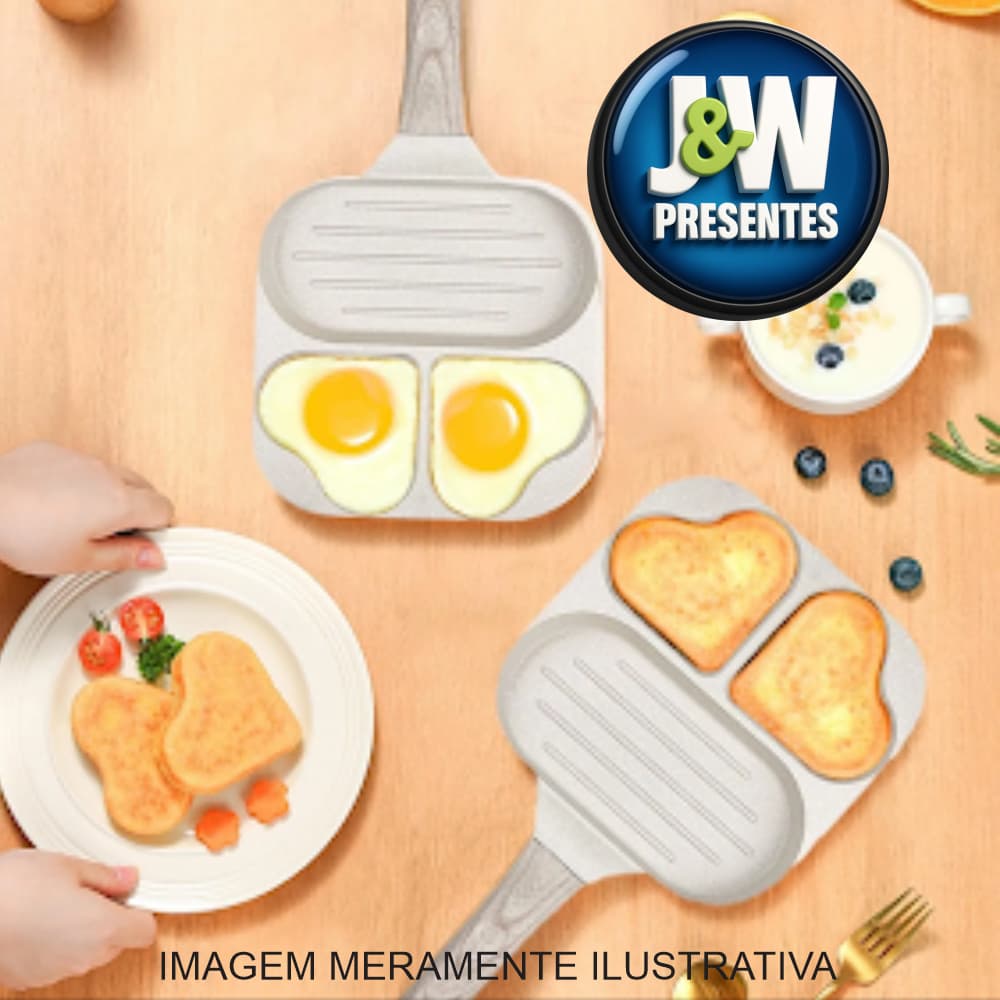 Frigideira Antiaderente 3 Furos Divisórias Pedra De MaiFan Ovo Carne Lanche Hambúrguer Multiuso