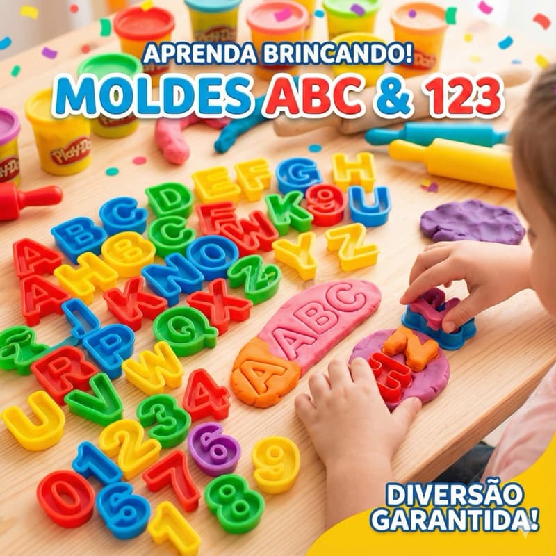 30 Cortadores Forminhas de “LETRAS” para Massinha de Modelar