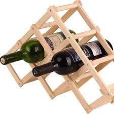Suporte Adega Porta Vinhos Retrátil Madeira 6 Garrafas Mini Adega Porta Vinhos Retrátil
