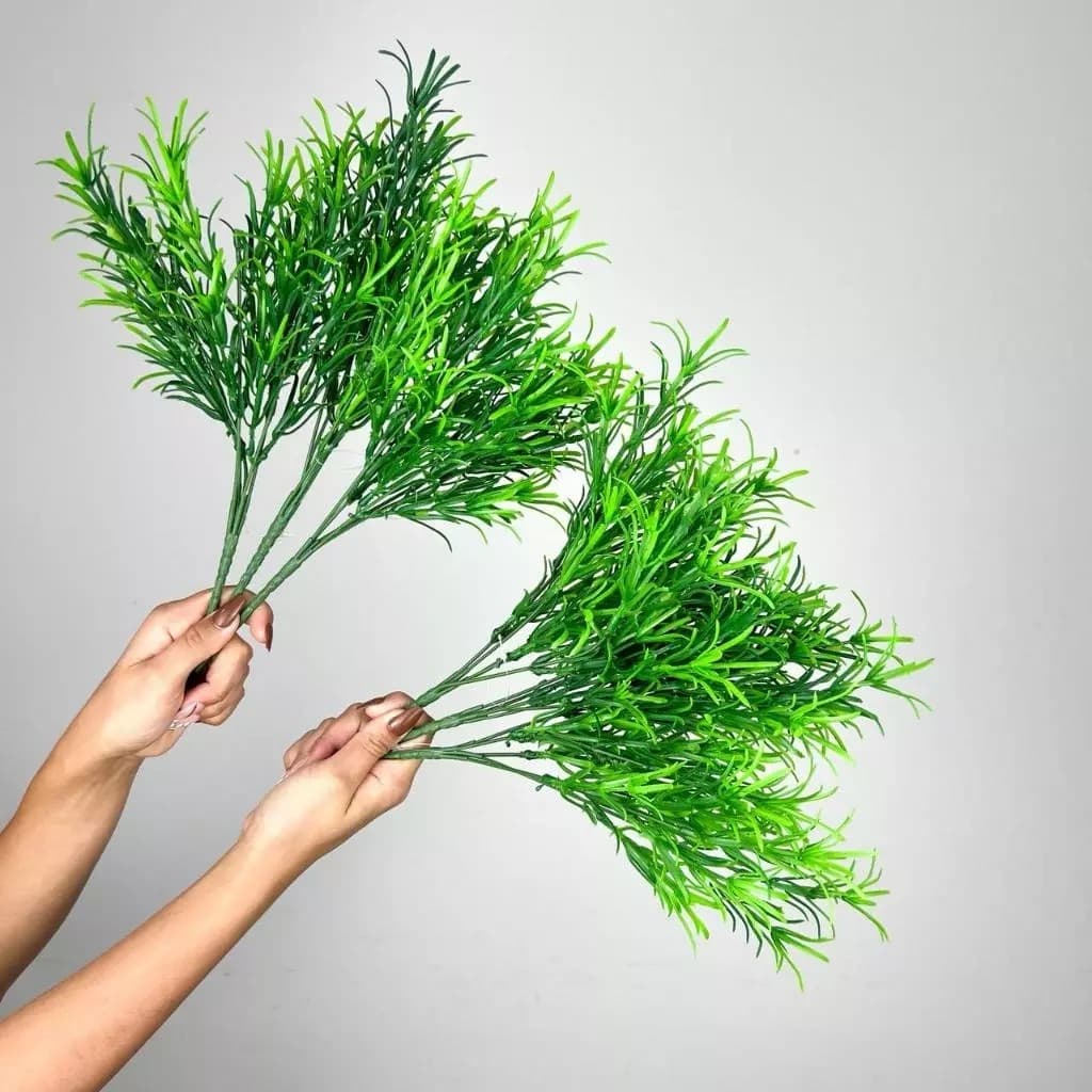 Plantas Matinho de folha Artificial Floral Folhagem P/ Decoração planta verde - B-3