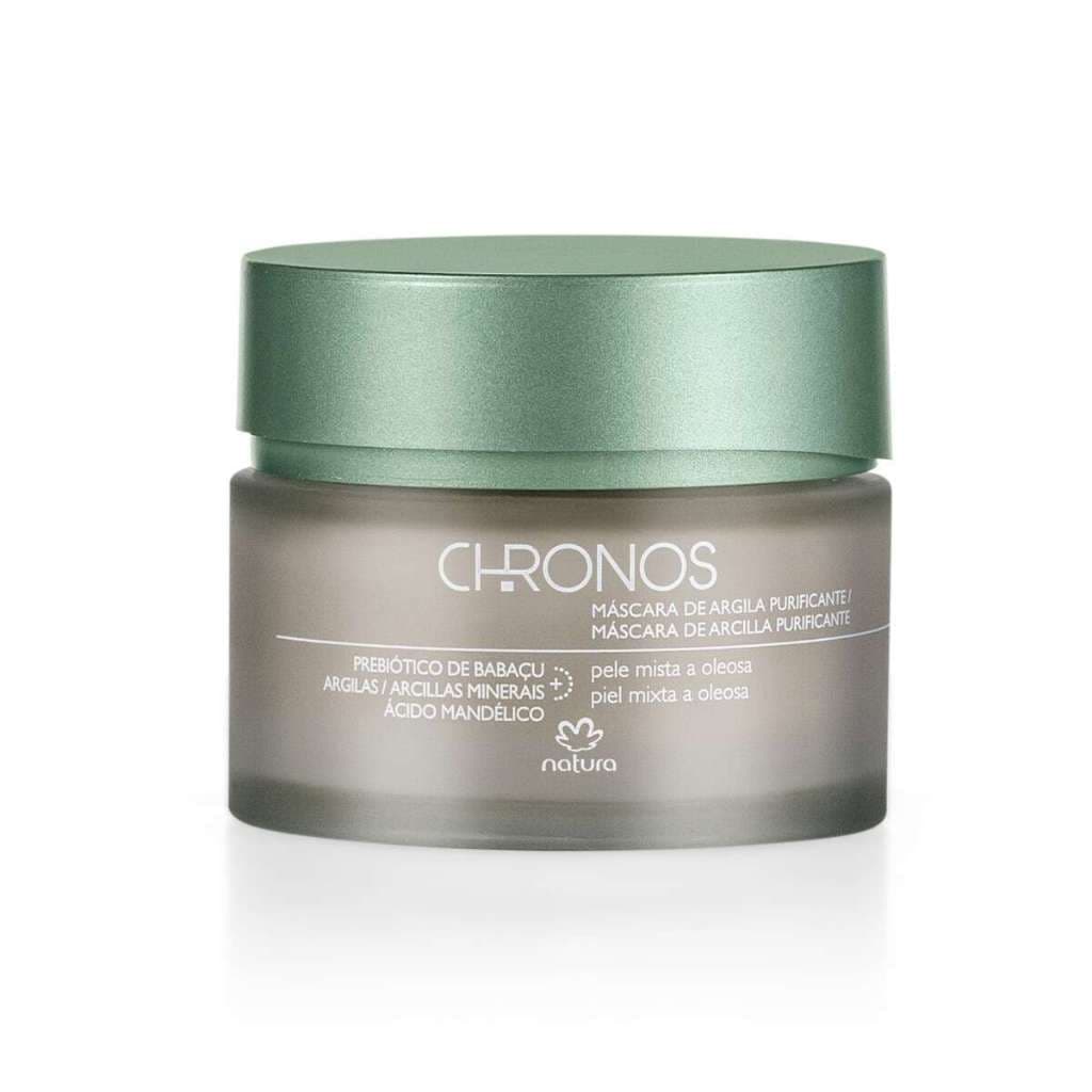 Natura Máscara de Argila Purificante Chronos Skincare Limpeza Tratamento Pele