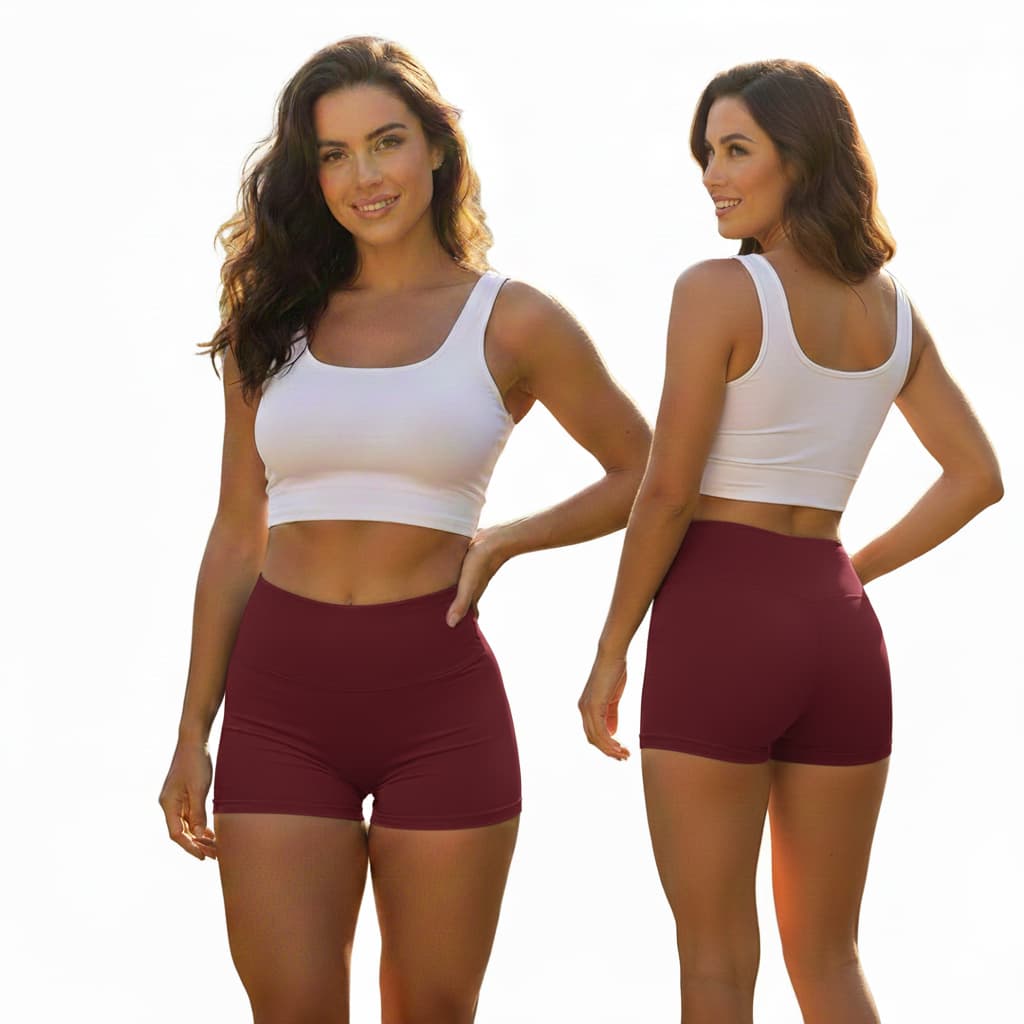 kit 2 Short Feminino Fitness Suplex Grosso Elastano Cintura Alta - Short Legging Zero Transparência Treino P M G GG