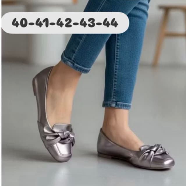 Sapatilha Mocassim Feminino 40 41 42 43 44 Numerações Especiais Nó Prata Velho Onix Sapato Feminina
