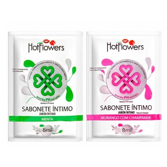 Sabonete Íntimo Líquido Sachê 8ml Hot Flowers SEX SHOP