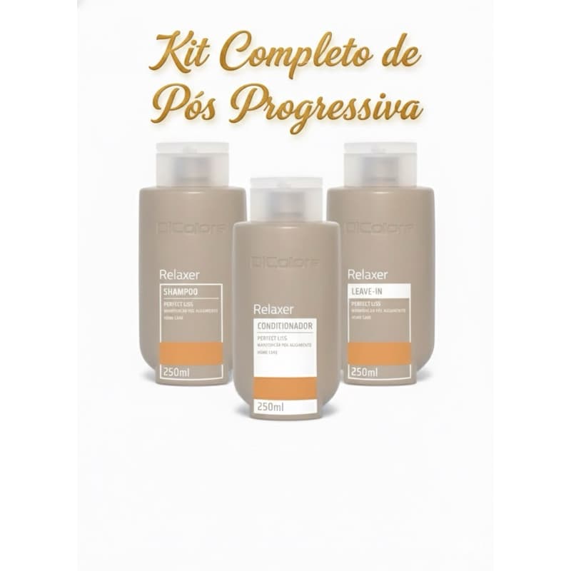 Kit Shampoo, condicionador e leave-in Relaxer pós química Dicolore