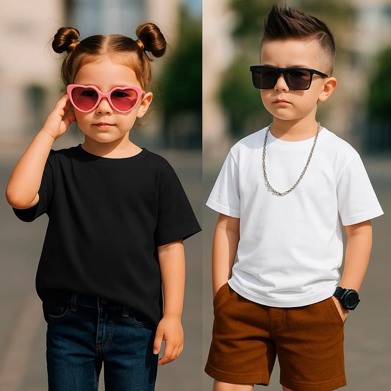 Camiseta Infantil Básica Algodão Lisa Confortável Menino Menina
