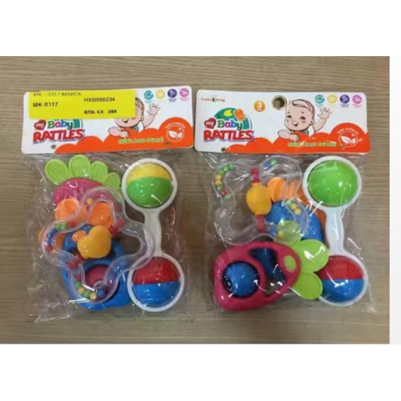 Kit 4 brinquedos pra bebê, chocalho infantil brinquedos de bebê móbile infantil chocalho pra bebê