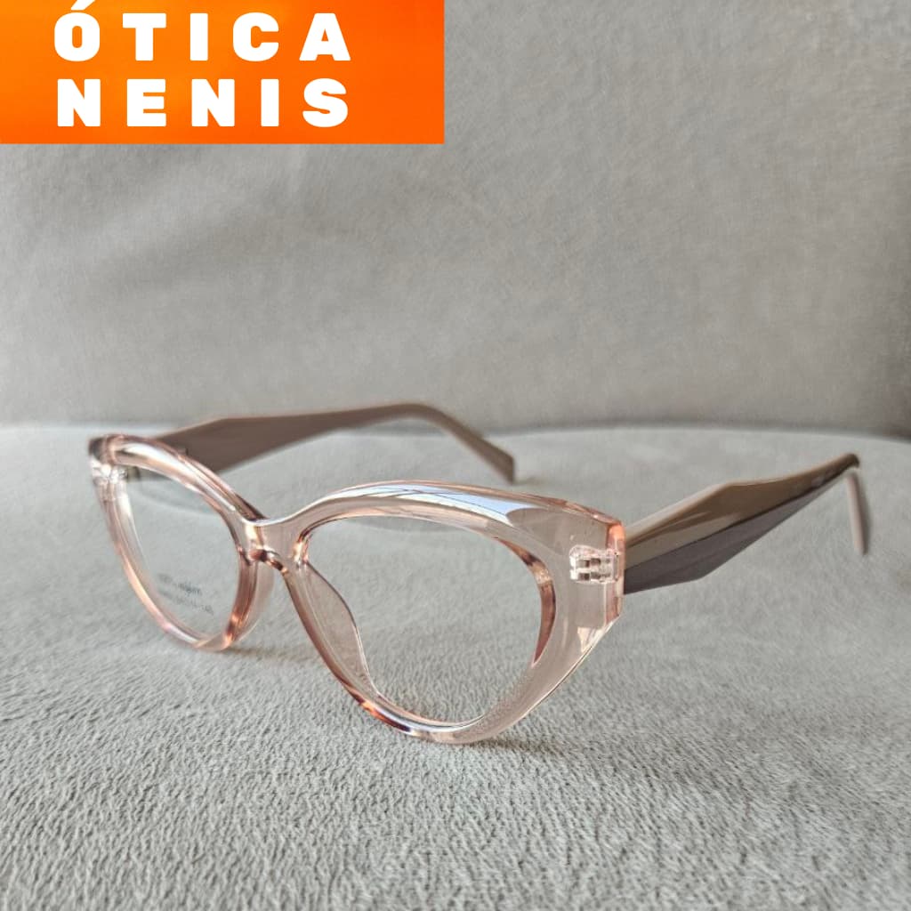 armação para óculos feminina quadrada gatinho de nylon feminino bem puxadinha puxada modelo 96660