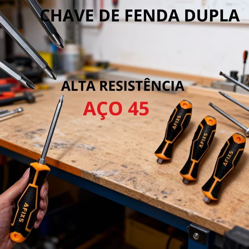 CHAVE DE FENDA/PHILIPS Resistente MULTIFUNCIONAL DE  FACIL MANUSEIO, DOIS LADOS E CABO REMOVÍVEL
