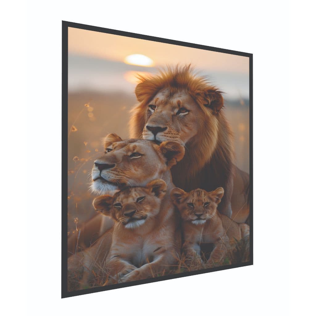 Quadro decorativo 1 peça Família Leão 2 filhotes decoração quarto sala interiores