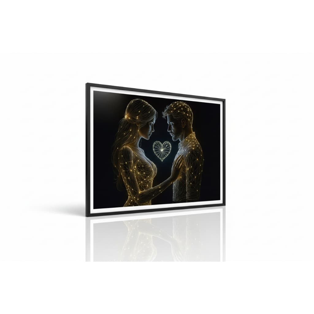 Quadro decorativo 1 peça Casal Luzes Brilhantes decoração quarto sala interiores