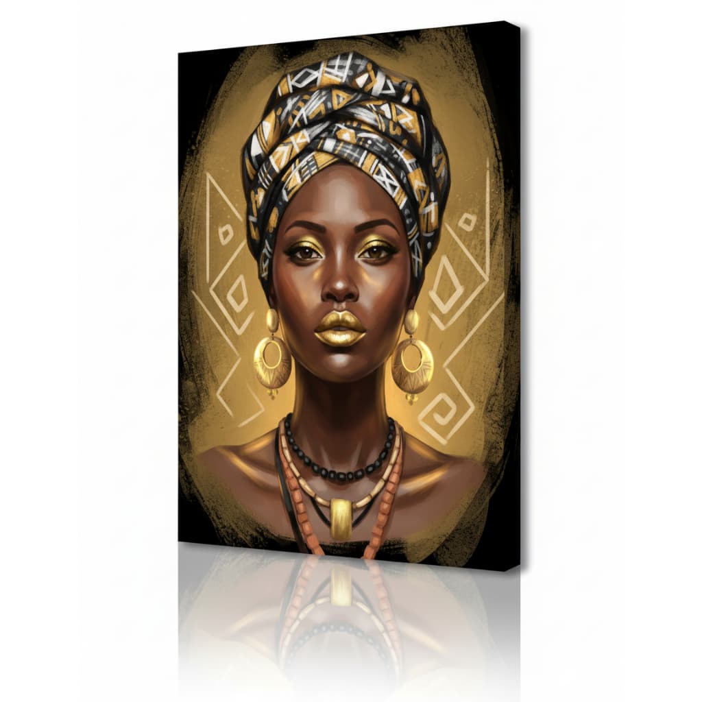Quadro decorativo 1 peça Africana Turbante Jóias decoração moderna quarto sala interiores