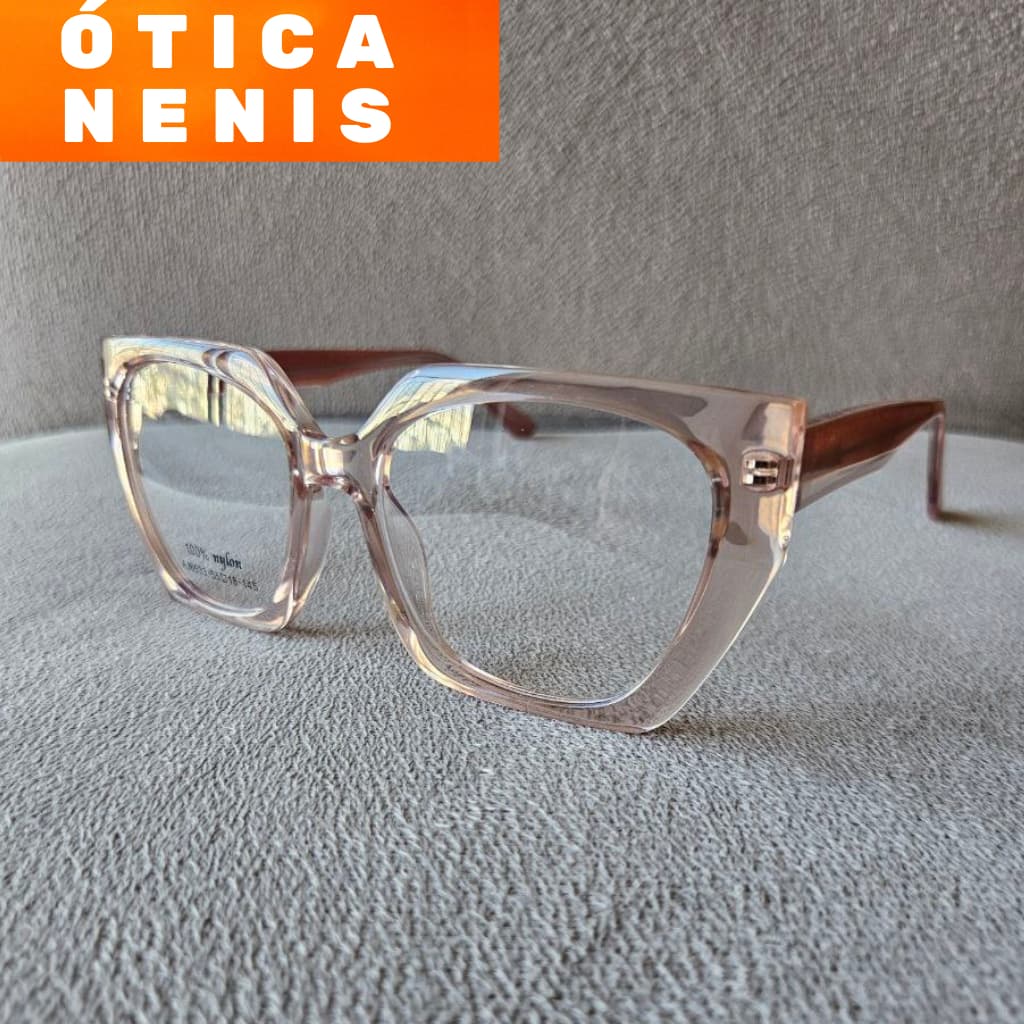 Armação para óculos feminina quadrada de nylon 100% nylon feminino quadrado modelo AJ6633