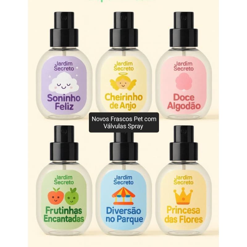 kit 3 Colônias Infantil Sortidas Jardim D Secreto Frutinhas encantadas 40ml