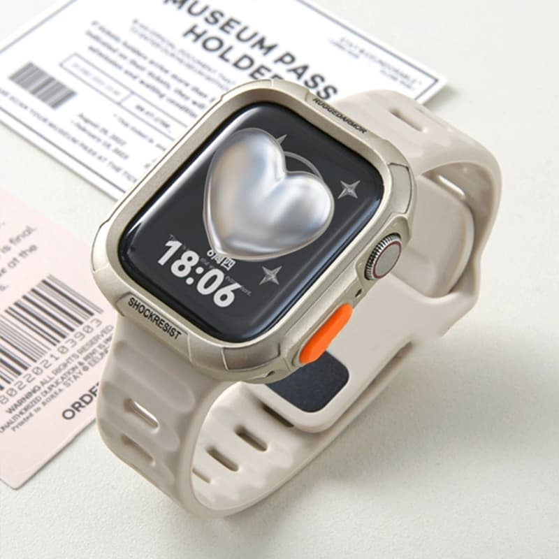 Kit Pulseira Silicone Macia + Case TPU Laser Para Apple Watch 40/41/42/44/45/46/49mm Série 4-11 SE Ultra Ultra 2