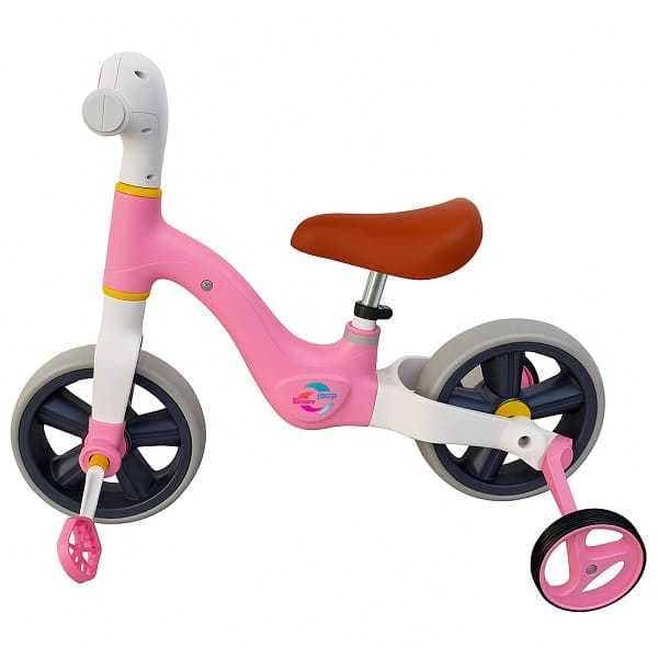 Bicicleta Infantil Menina Triciclo 2 em 1 Com Rodinhas De Apoio Removíveis Luzes Música