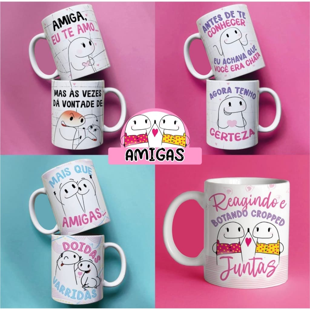 Caneca personalizada amigas, best, melhores amigas