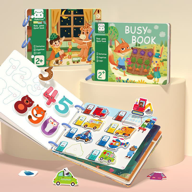 30 Páginas Livro DIY com Livro de Atividades para Bebês, Brinquedo Educativo para Crianças de 2 a 3 Anos