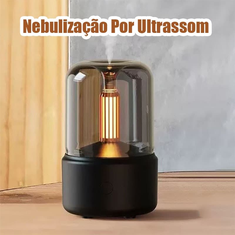 Vela Luz Noturna Umidificador E Difusor Aroma Umidificador De Ar Ultrasonic USB Aroma Terapia 120ml