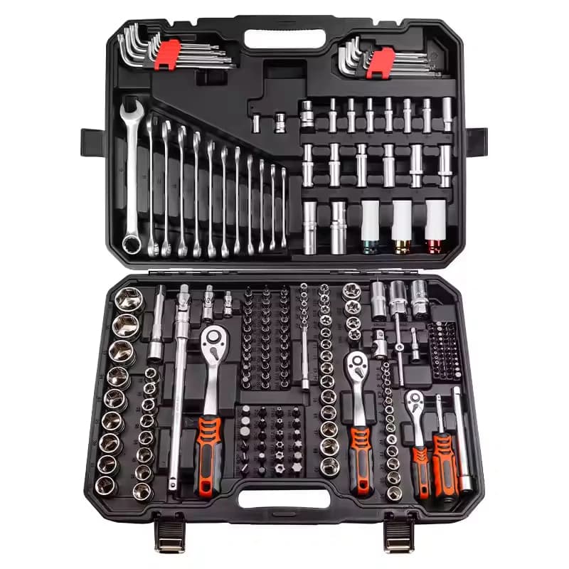 Kit De Ferramentas 222 Peças Jogo De Soquetes Chave Catraca Reversível Com Maleta Jogo De Ferramentas Completo