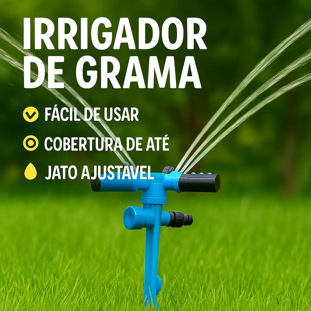 Esguicho Giratório Irrigador Base Jardim Regulador Pressão 360 Sprinkler Para Grama E Horta