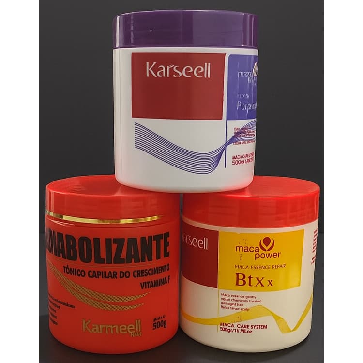 Kit capilar tônico de crescimento, BtXx, máscara matizadora 500g cada