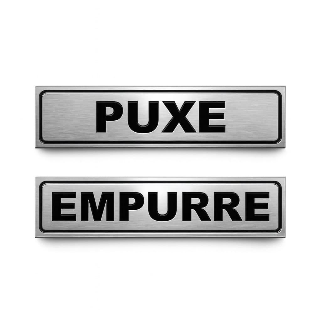 Kit 2 Placas Sinalização Puxe E Empurre