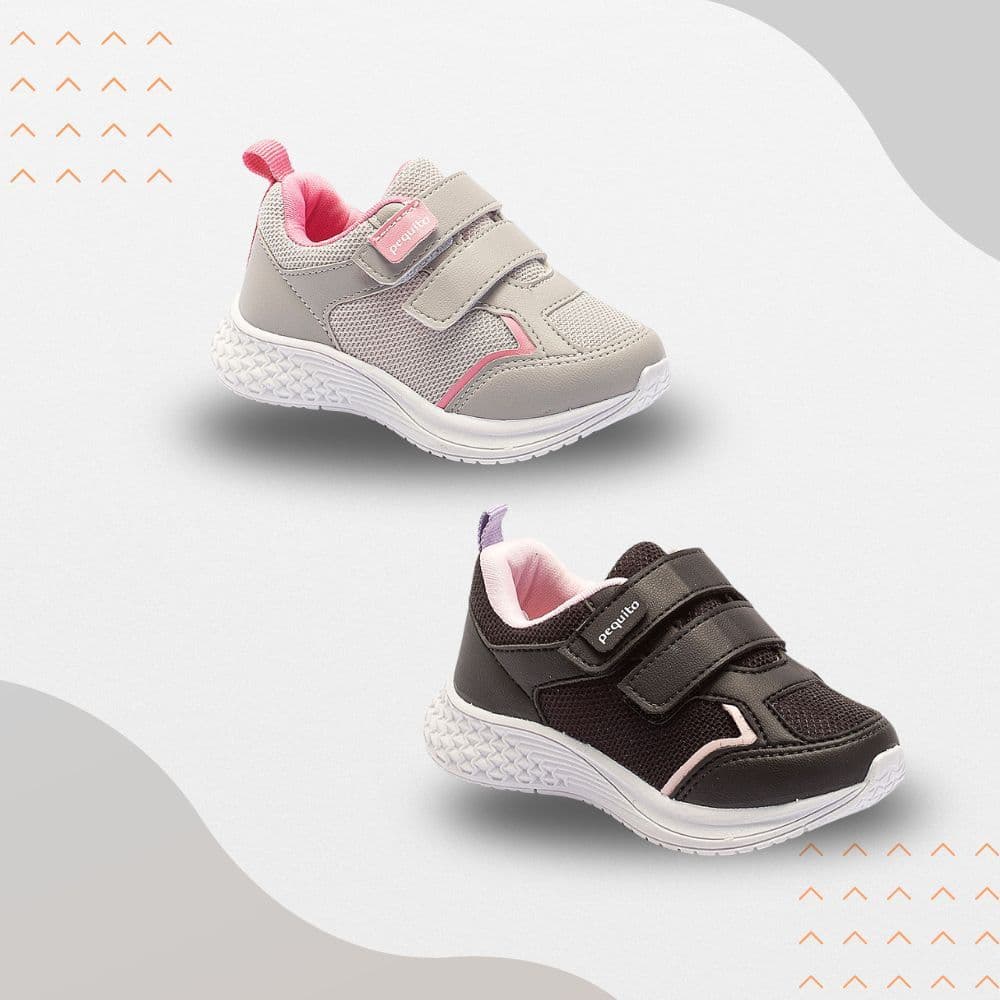 Tênis Infantil Menina Jogging Casual Confortável Volta às Aulas 5203 Pequito