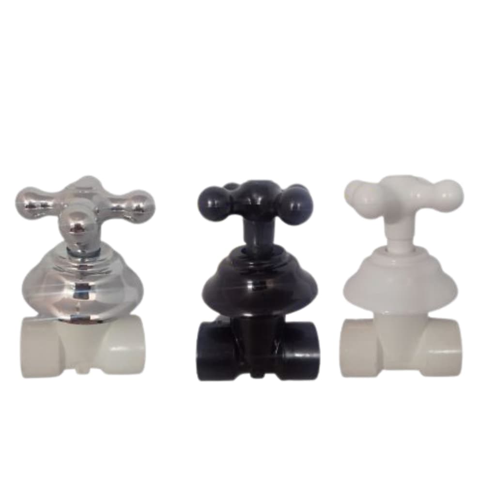 Registro de Pressão Soldável, 25 mm, com Canopla, Cromado, Preto, Branco
