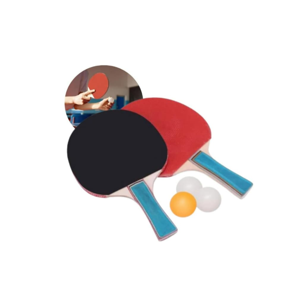 Kit Ping Pong 2 Raquetes e 3 Bolas Tênis de Mesa, Jogo de Ping Pong Kit Tênis de Mesa