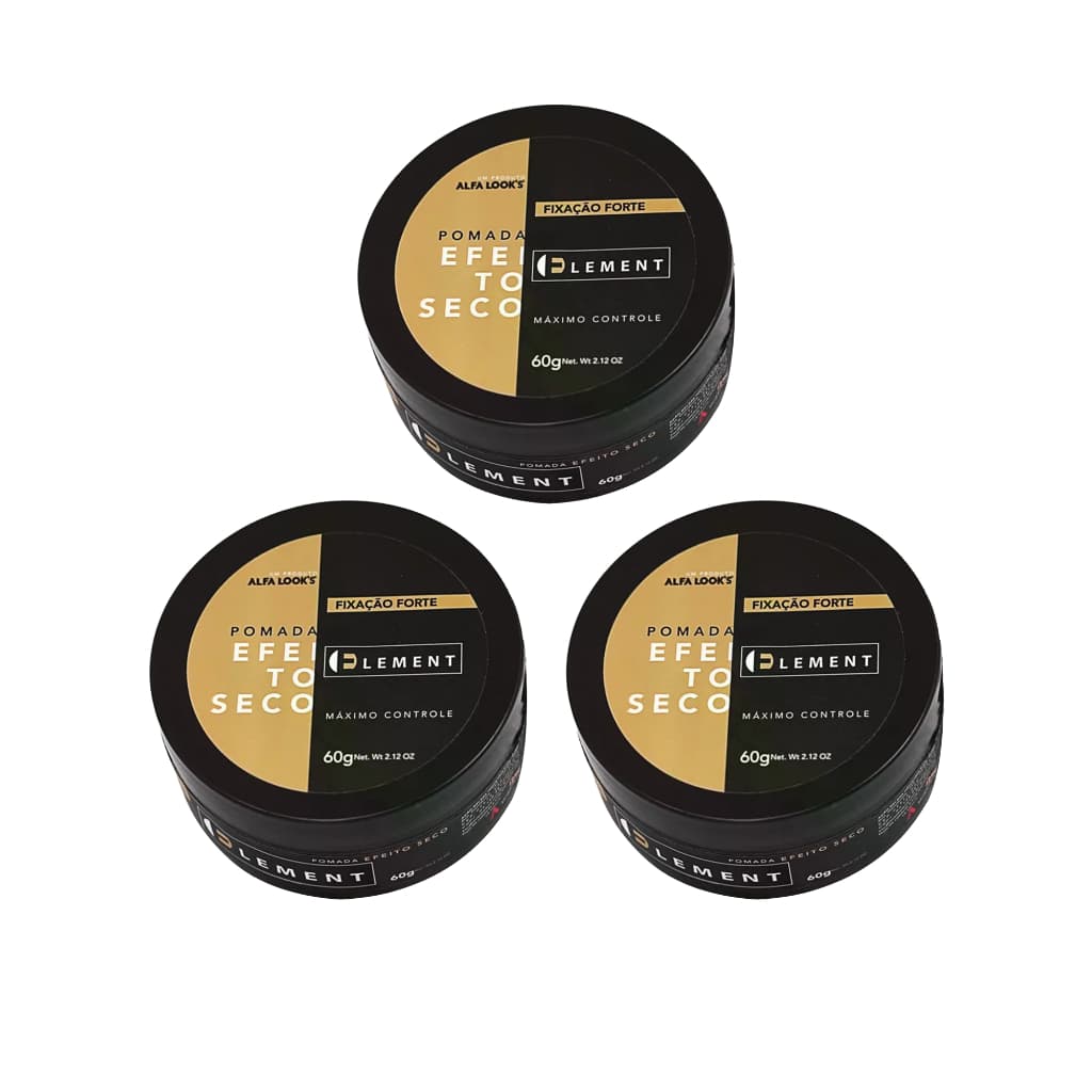 Kit 3 Cera Efeito Seco Sem Brilho Element 60g