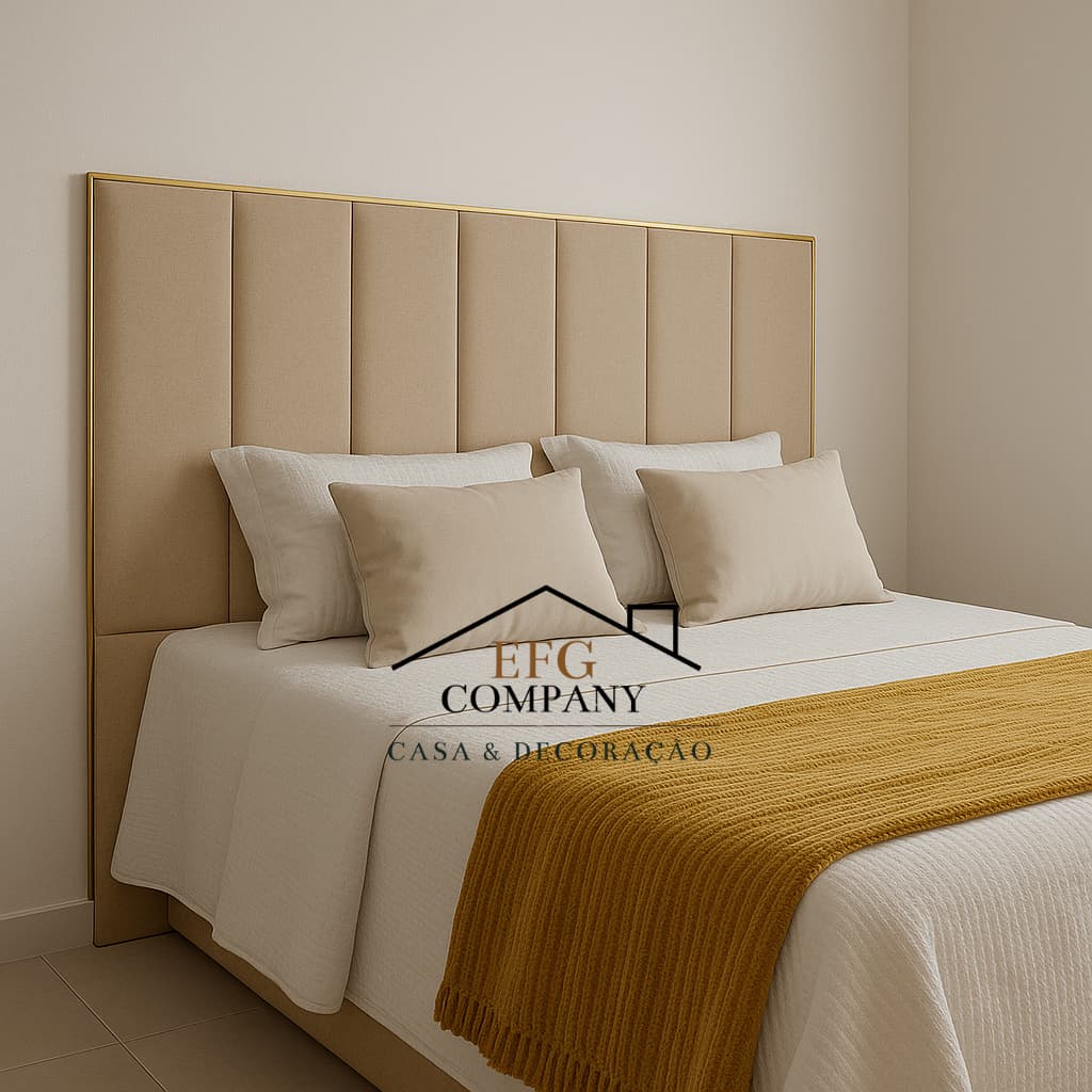KIT 10 Placas Cabeceira de Cama Estofada 60x20cm - Modular e Autocolante FACIL INSTALAÇÃO