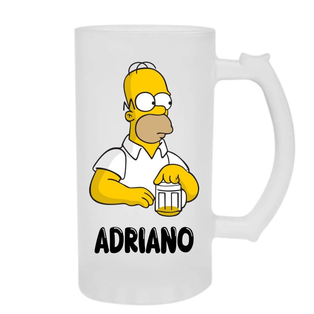 Caneca de chopp Jateada fosca - Homer Simpson com Nome 475ml