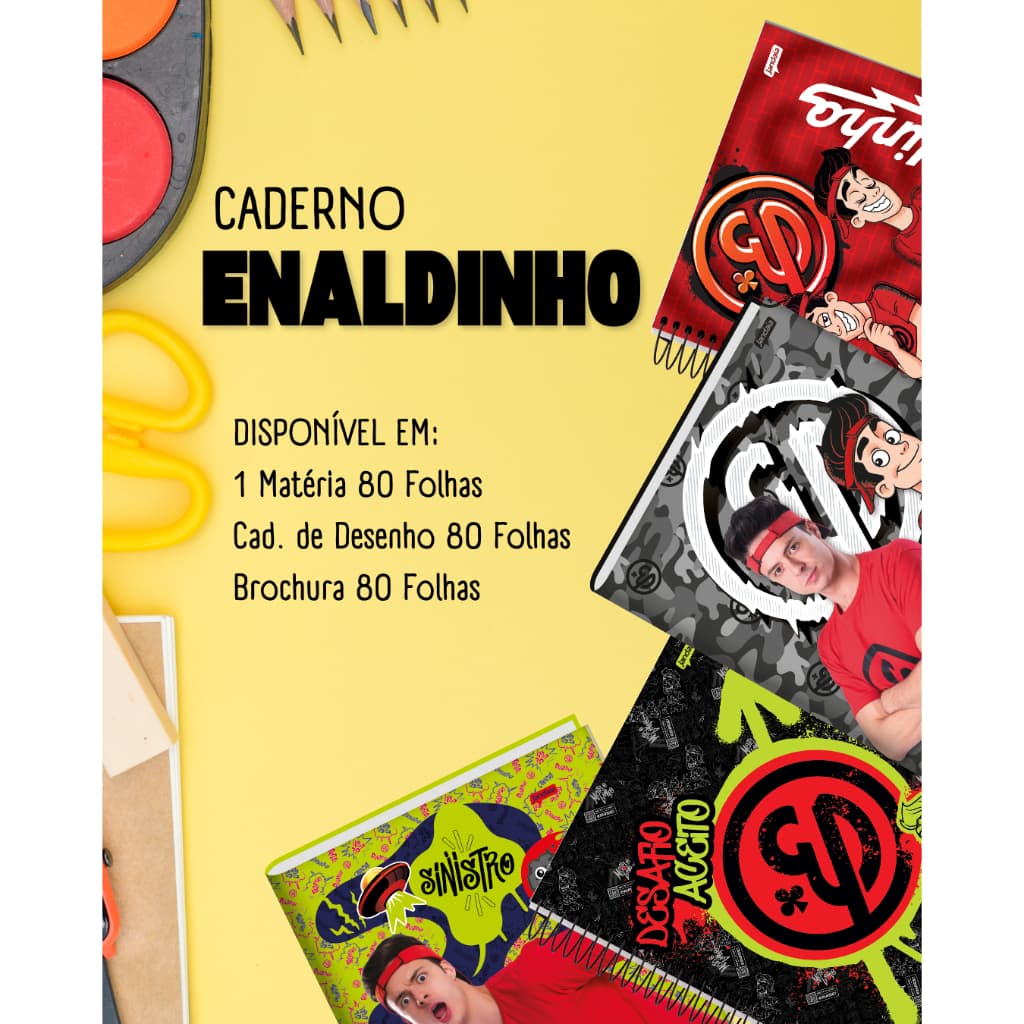 CADERNO UNIVERSITÁRIO JANDAIA ENALDINHO - ESCOLHA A ESTAMPA.