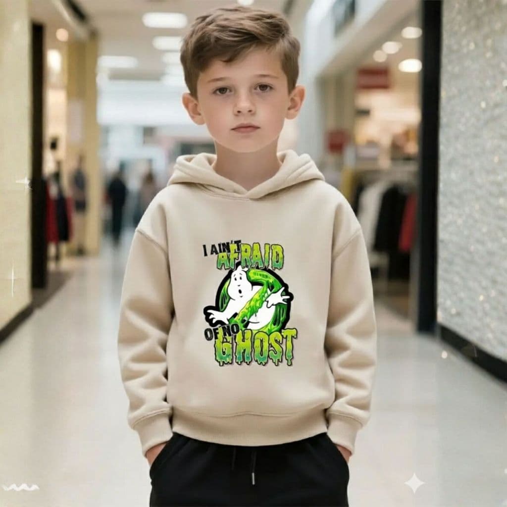 Moletom Blusa de Frio Infantil Juvenil Caça Fantasmas Moletom Canguru Com Bolso E Capuz Flanelado
