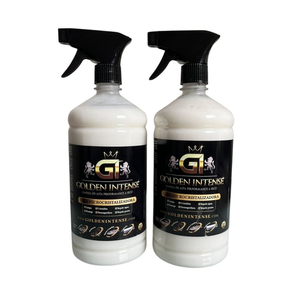 Kit 2 Ceras Carnaúba Golden Intense 1L Lavagem Seco Microcristalização Vidros Pintura Veículo Limpeza Brilho Proteção