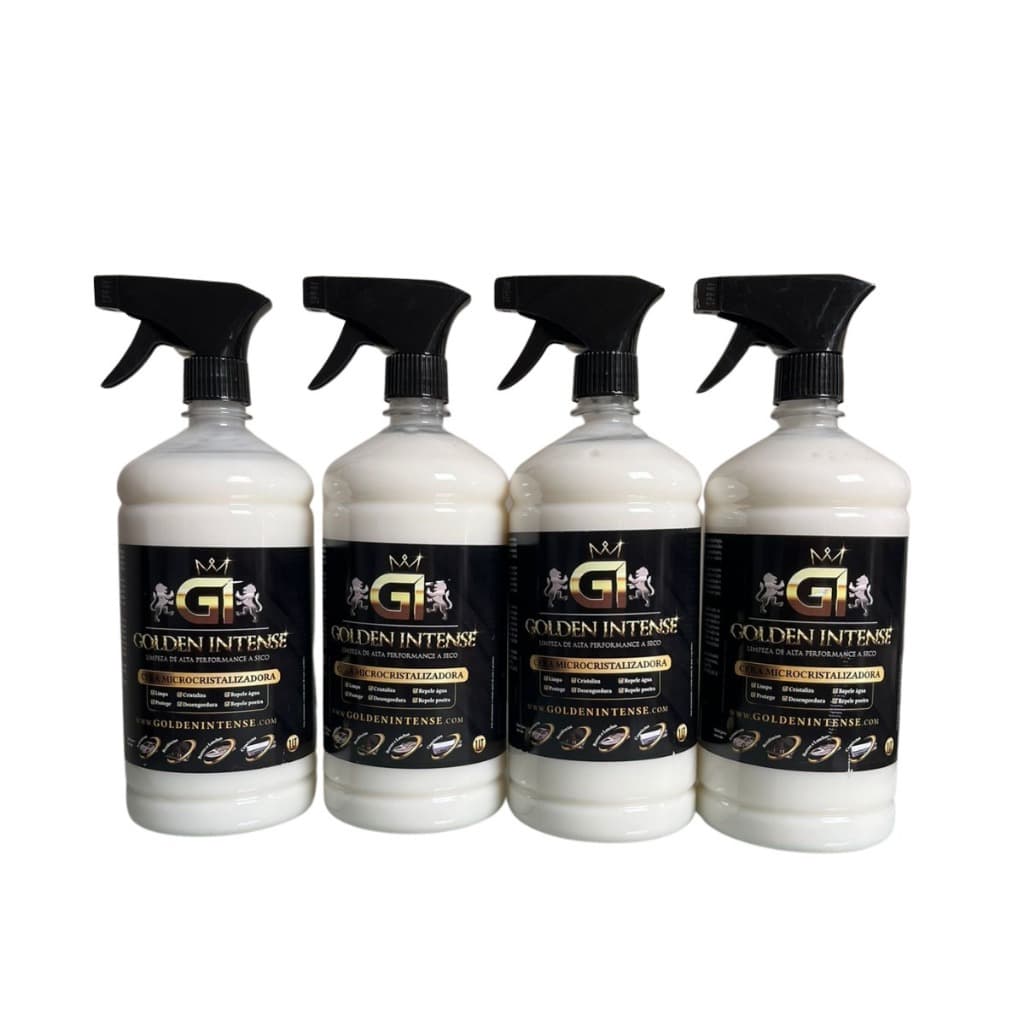 Kit 4 Ceras Golden Intense Limpeza Vidro Veículos Móveis Lavagem Seco Microcristalizadora 1 L