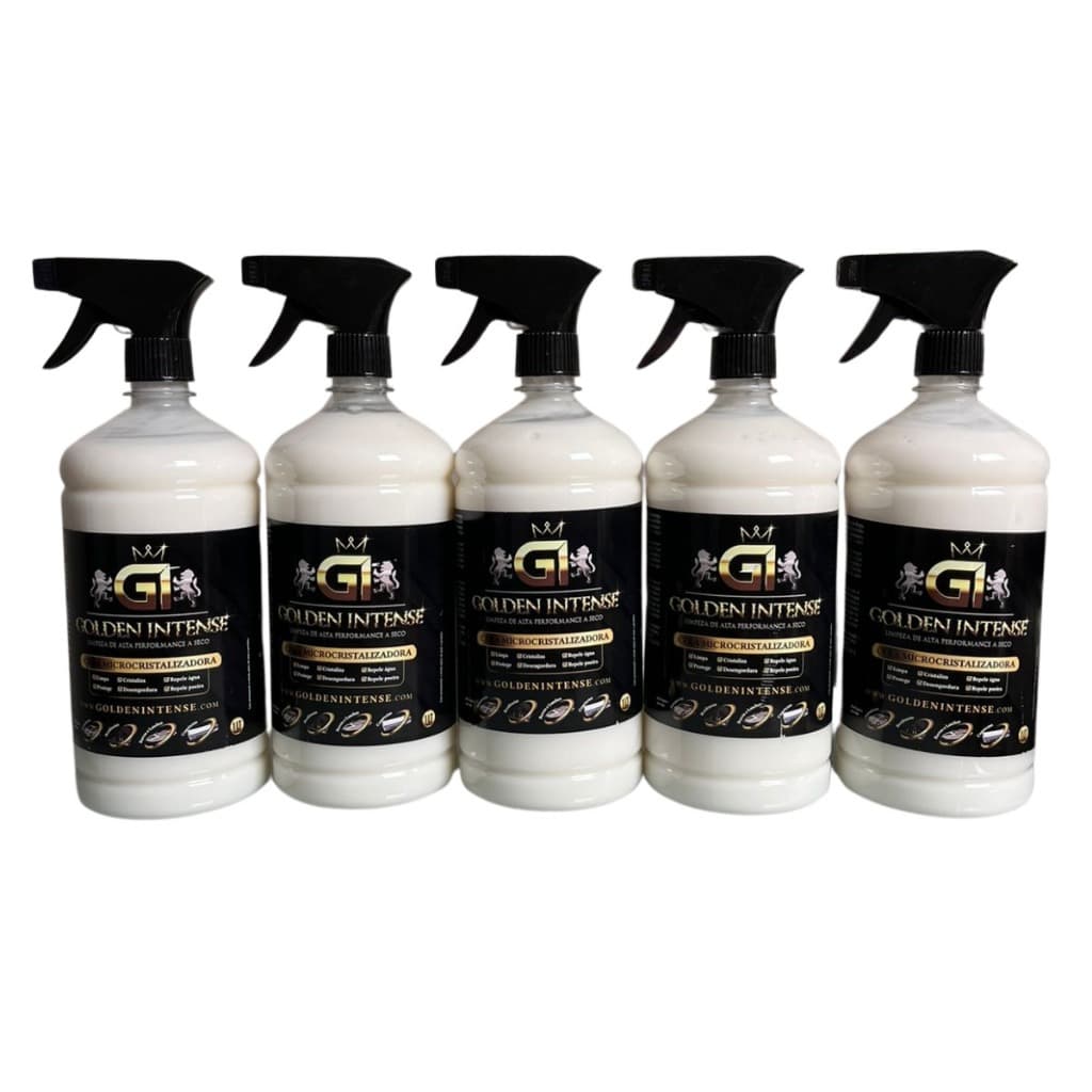 Kit 5 Ceras Golden Intense Limpeza Vidro Veículos Móveis Lavagem Seco Microcristalizadora 1 L