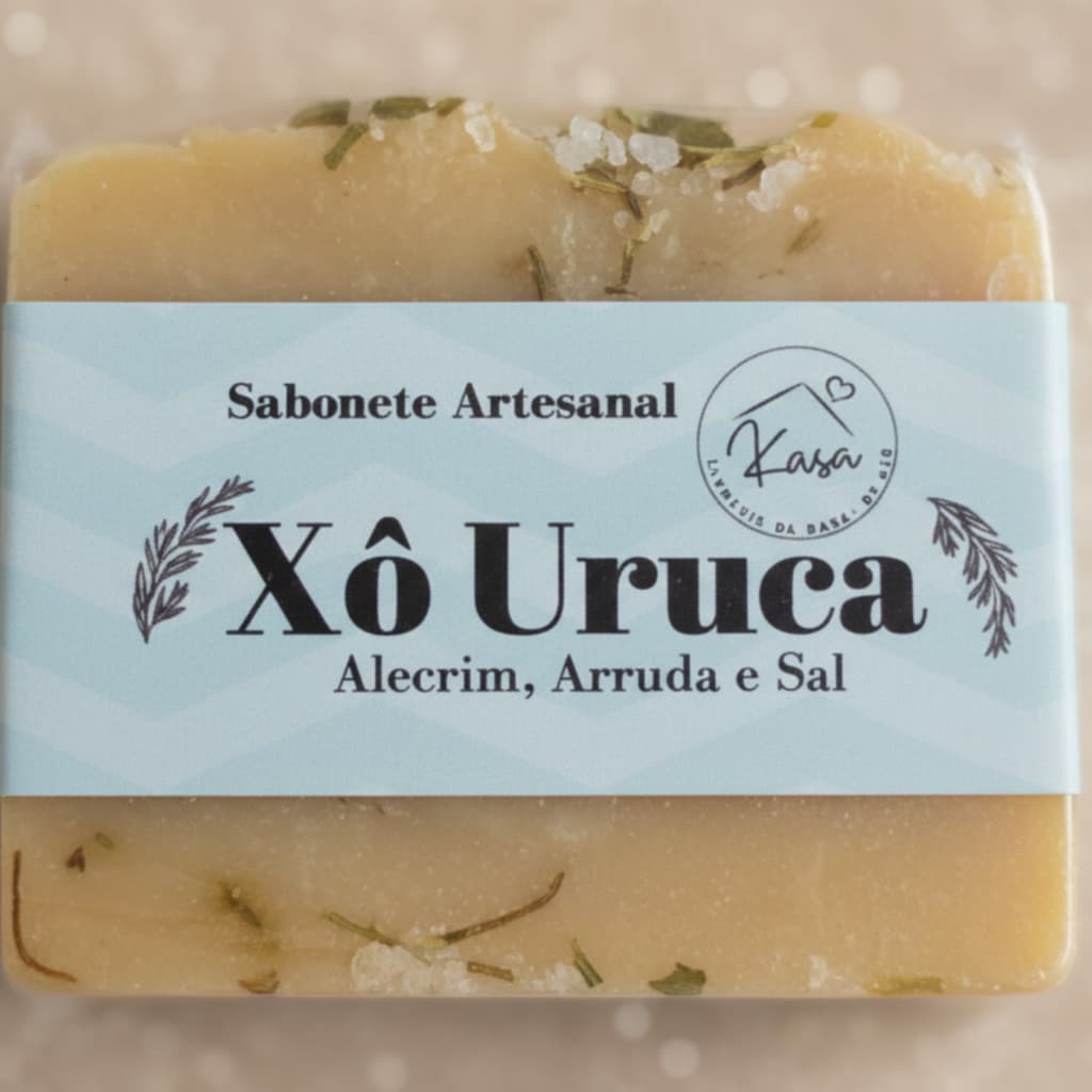 Sabonete Artesanal de Arruda Alecrim E Sal Grosso  Hidratante E Banho Energizante 120g